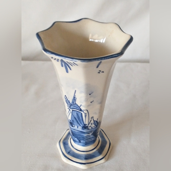 Vintage Delfts Blue Holland - Hand Painted Vase - Signed Numbered - Picture 2 of 8
